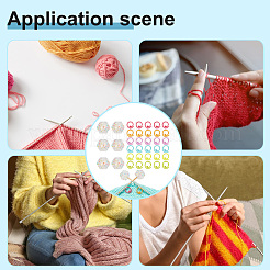 Hexagon with Polka Dot Pattern Food Grade Eco-Friendly Silicone Knitting Needle Stoppers&nbsp;DIY-NB0010-70