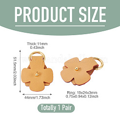 Flower Cowhide Suspension Clasps&nbsp;FIND-TAC0036-055G-01