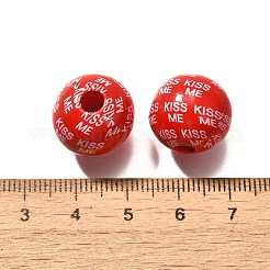 Valentine's Day Element Printed Wood Beads&nbsp;WOOD-R002-01-34