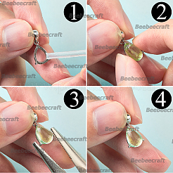 2Pcs Rhodium Plated Sterling Silver Pendant Cabochon Settings&nbsp;STER-BBC0008-82