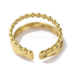 304 Stainless Steel Double Lines Open Cuff Ring&nbsp;RJEW-H215-04G