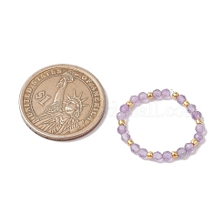 Natural Amethyst Beaded Stretch Rings for Women&nbsp;RJEW-JR00868-02