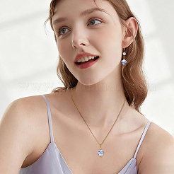 24Pcs 8 Style Mixed Shapes Floral Printed Blue and White Porcelain Pendants&nbsp;PALLOY-HS00038
