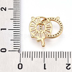 Brass Micro Pave Cubic Zirconia Charms&nbsp;KK-N261-06G