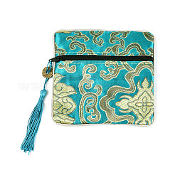 Chinese Embroidery Silk Jewelry Zipper Pouches&nbsp;ABAG-N008-11.5cm-E01