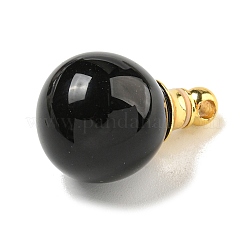 Natural Obsidian Perfume Bottle Pendants&nbsp;G-K338-22G-01