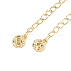 Brass Micro Pave Cubic Zirconia Ends with Chain&nbsp;KK-H480-55G