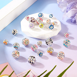 24Pcs 3 Styles Round Brass Rhinestone Beads&nbsp;KK-TA0003-25