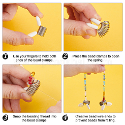 6Pcs 201 Stainless Steel Mini Spring Bead Clamps for Beading Jewelry Making&nbsp;TOOL-UN0001-43