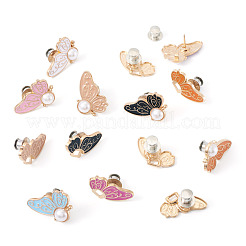 7 Pairs 7 Colors Butterfly Shape Alloy Enamel Adjustable Jean Button Pins&nbsp;FIND-TA0008-80