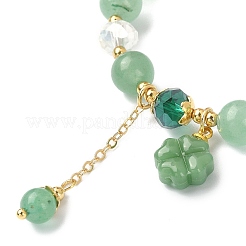 Natural Green Aventurine & Glass Beaded Stretch Bracelet&nbsp;BJEW-TA00308