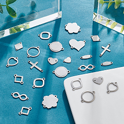 112Pcs 14 Styles 201 Stainless Steel Connector Charms&nbsp;STAS-PH0004-31