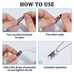 1 Set 316 Surgical Stainless Steel Box Chain Hollow Column Perfume Bottle Pendant Necklaces&nbsp;NJEW-FH0001-28