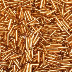 Silver Lined Transparent Glass Bugle Beads&nbsp;SEED-R028-2x9-B01
