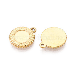304 Stainless Steel Pendant Cabochon Settings&nbsp;STAS-T067-09G
