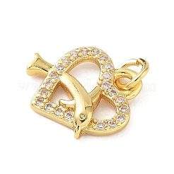 Brass Micro Pave Cubic Zirconia Charms&nbsp;KK-I381-07G-04