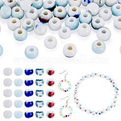 50Pcs 5 Colors Handmade Porcelain Beads&nbsp;PORC-TADJ0001-06A