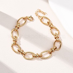 304 Stainless Steel Oval Link Chains Bracelets for Women&nbsp;X-BJEW-G780-05G