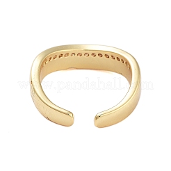 Rack Plating Brass Micro Pave Cubic Zirconia Open Cuff Rings for Women&nbsp;RJEW-B064-11G