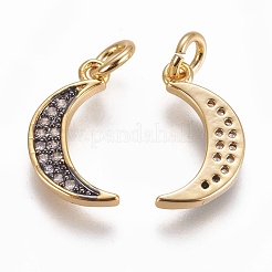 Brass Micro Pave Cubic Zirconia Charms&nbsp;X-ZIRC-E145-81G