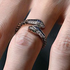 Alloy Rhinestone Cuff Open Rings&nbsp;WG95780-01