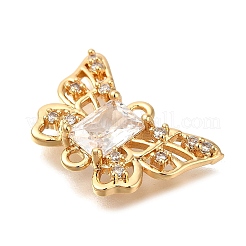 Brass Micro Pave Cubic Zirconia Pendants&nbsp;KK-M301-02G