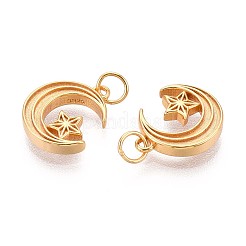 925 Sterling Silver Moon with Star Charms&nbsp;STER-N016-93G