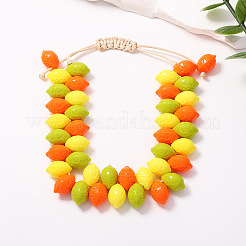 Adjuatble Plastic Lemon Braided Bead Bracelets for Women&nbsp;WG2B9FF-01