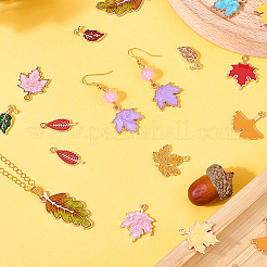 100Pcs 21 Styles Thanksgiving Day Theme Alloy Enamel Pendants&nbsp;ENAM-SC0006-90
