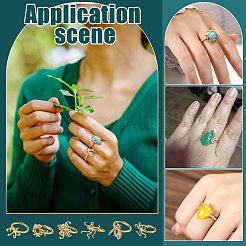 6Pcs 6 Style Brass Open Adjustable Rings Base&nbsp;KK-PH0011-84