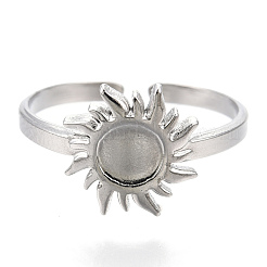 Non-Tarnish 304 Stainless Steel Sun Cuff Rings&nbsp;LS-RJEW-N038-116P