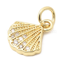 Brass Pave Clear Cubic Zirconia Pendants&nbsp;KK-G554-09B-G
