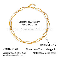 304 Stainless Steel Handcrafted Polished Oval Link Chain Necklaces for Women&nbsp;DS9508