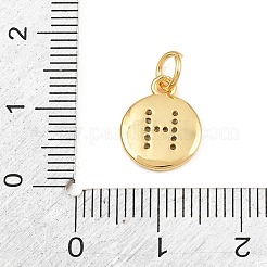 Brass Micro Pave Clear Cubic Zirconia Charms&nbsp;CU-CBA56CE-12G-H