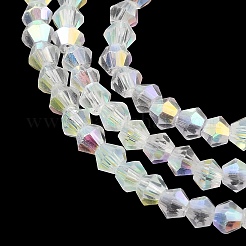 AB Color Plated Transparent Glass Beads Strands&nbsp;GLAA-G127-01I