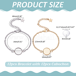 12Pcs 2 Colors 304 Stainless Steel Bracelet Making&nbsp;STAS-ME0001-67