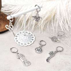 Sewing Theme Alloy Multifunction Pendant Decorations&nbsp;HJEW-CJ00004