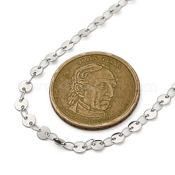 Anti-Tarnish 304 Stainless Steel Flat Sequin Chain Necklaces for Women&nbsp;NJEW-K255-28P