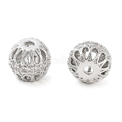 Brass Micro Pave Clear Cubic Zirconia Beads&nbsp;KK-U028-23P