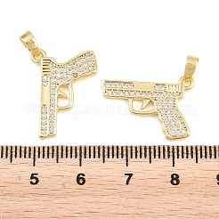 Brass Clear Cubic Zirconia Pendants&nbsp;KK-E800-12G