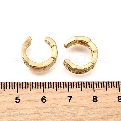 Brass Micro Pave Clear Cubic Zirconia Cuff Earrings&nbsp;EJEW-F370-13G