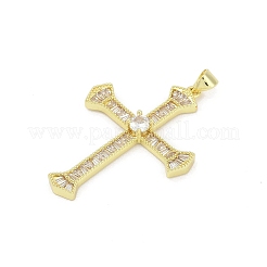 Brass Micro Pave Cubic Zirconia Pendants&nbsp;KK-D317-113G