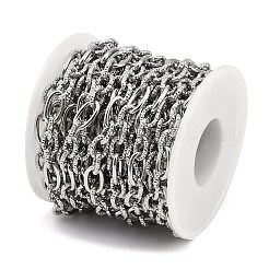 304 Stainless Steel Twist Oval Link Chains&nbsp;CHS-K017-03P