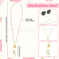 1Pc 304 Stainless Steel Paperclip Chains Pendant Decorations&nbsp;HJEW-SC0002-59