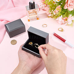 PU Leather Jewelry Couple Ring Packing Boxes&nbsp;CON-CL0001-27B