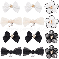 6 Styles Polyester/Cloth Bowknot/Flower Bridal Shoe Decoration with Plastic Imitation Pearl&nbsp;AJEW-PH0012-07