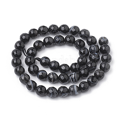 Natural Black Agate Beads Strands&nbsp;G-S281-51D-8mm