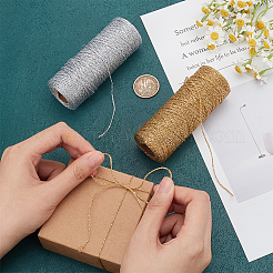 2 Rolls 2 Colors Polyester Braided Metallic Cord&nbsp;OCOR-PH0002-82