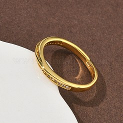 Brass Micro Pave Cubic Zirconia Finger Rings&nbsp;RJEW-H258-02G