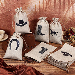 20Pcs 4 Styles Cowboy Polyester Packing Pouches&nbsp;ABAG-PH0001-74